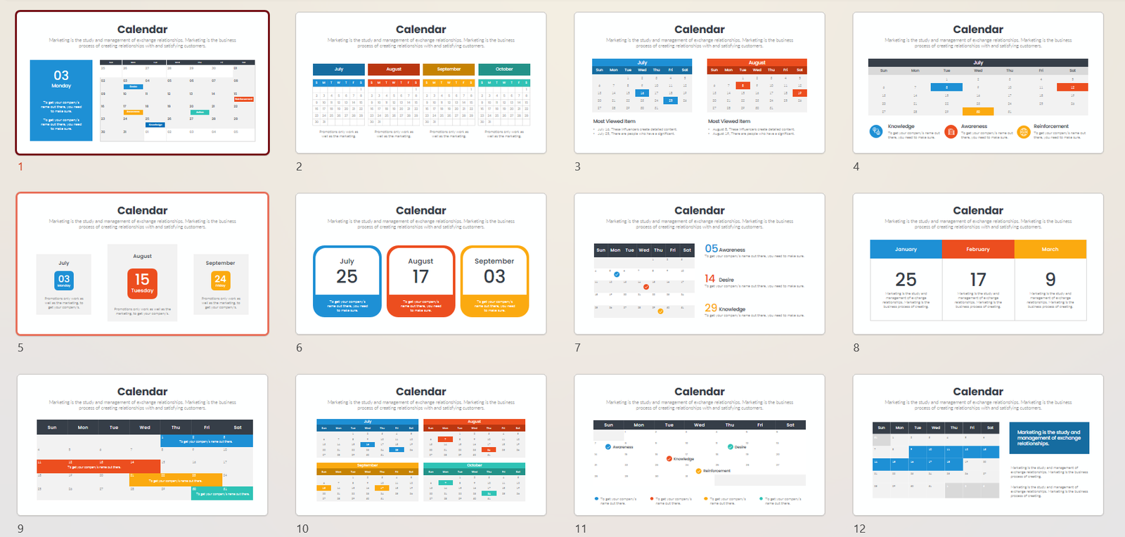 Calendar Based Strategy Template